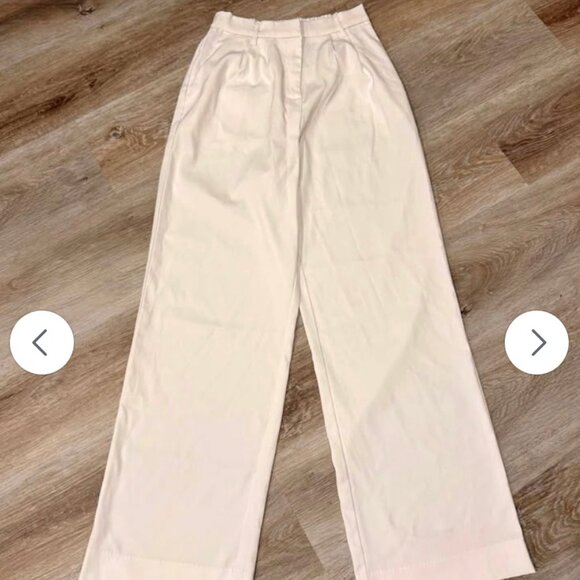 Emerson Lang white wide leg pants size M-stretch waist - Picture 2 of 8